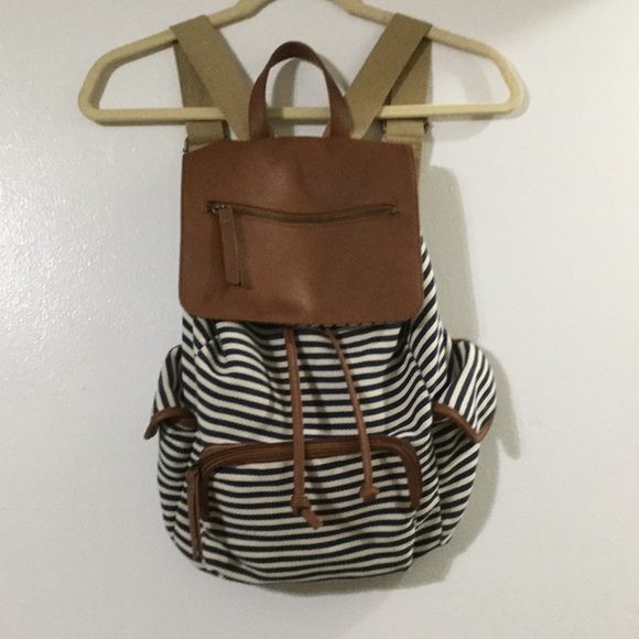 Madden Girl Handbags - Striped, brown leather book bag